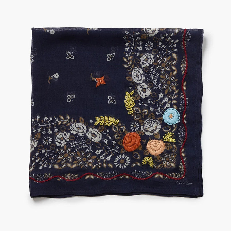 Chan Luu Embroidered Floral Bandana | Mood Indigo