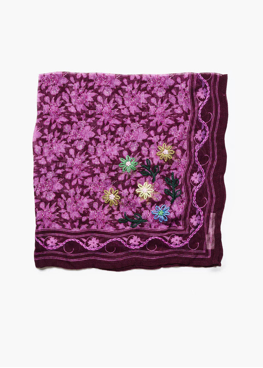 Chan Luu Embroidered Floral Bandana | Orchid