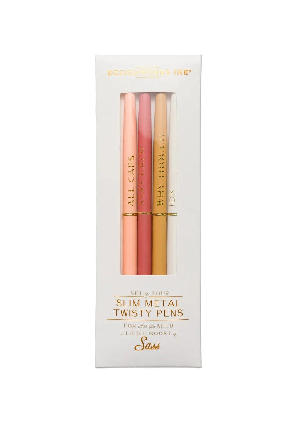 Designworks Ink Twisty Slim Metal Pen Set of 4 | Sass