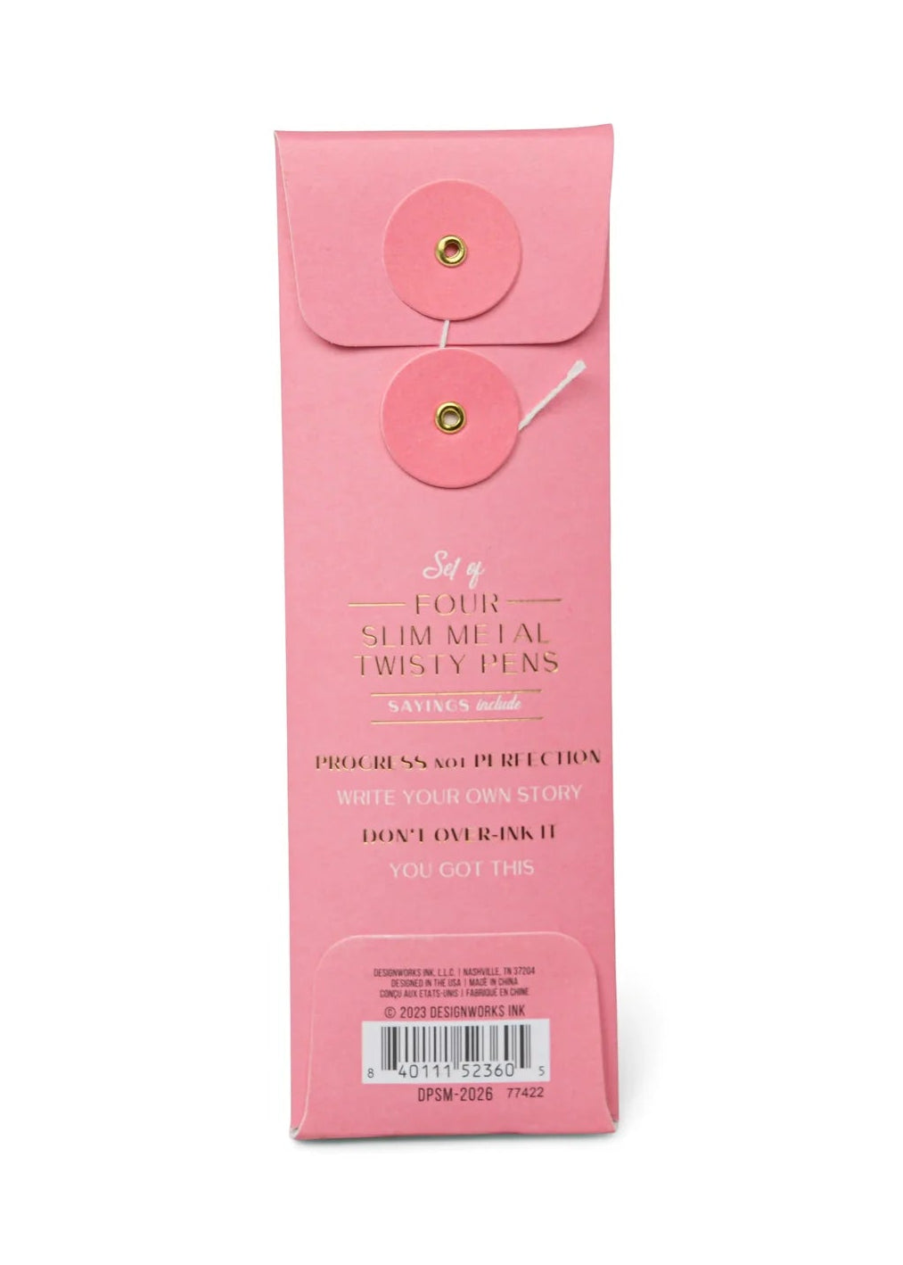 Designworks Ink Twisty Slim Metal Pen Set of 4 | Motivation