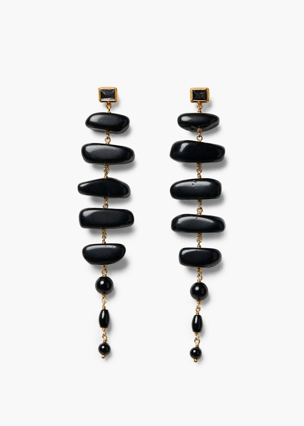 Chan Luu Mizumi Earrings Black Obsidian