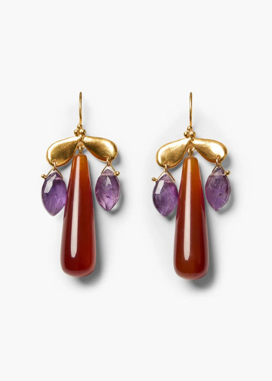 Chan Luu Dragonfly Chandelier Earrings Red Agate