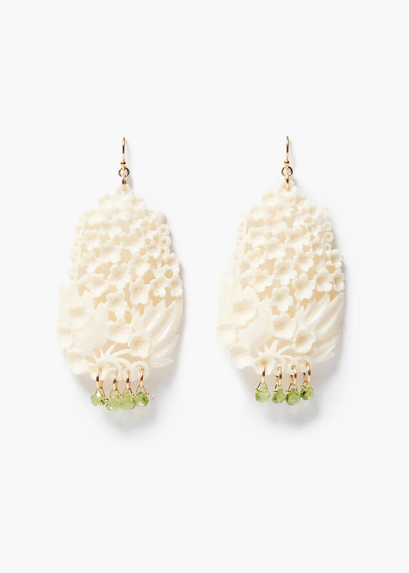 Chan Luu Ivory Drop Earrings Peridot