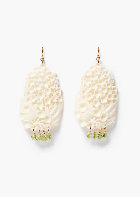 Chan Luu Ivory Drop Earrings Peridot