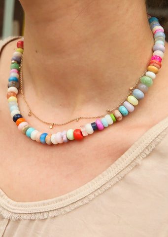 Candy Gem Necklace in Rainbow