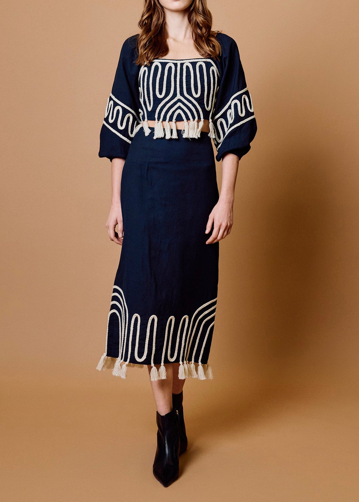 Cleobella Lola Midi Skirt | Black Ivory