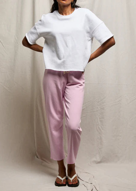 Perfect White Tee Jamaica Beach Fleece Capri Pant | Sugar Pink