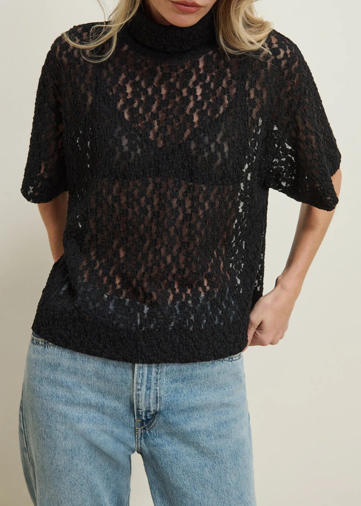 Nation LTD Fable Lace Turtleneck | Black