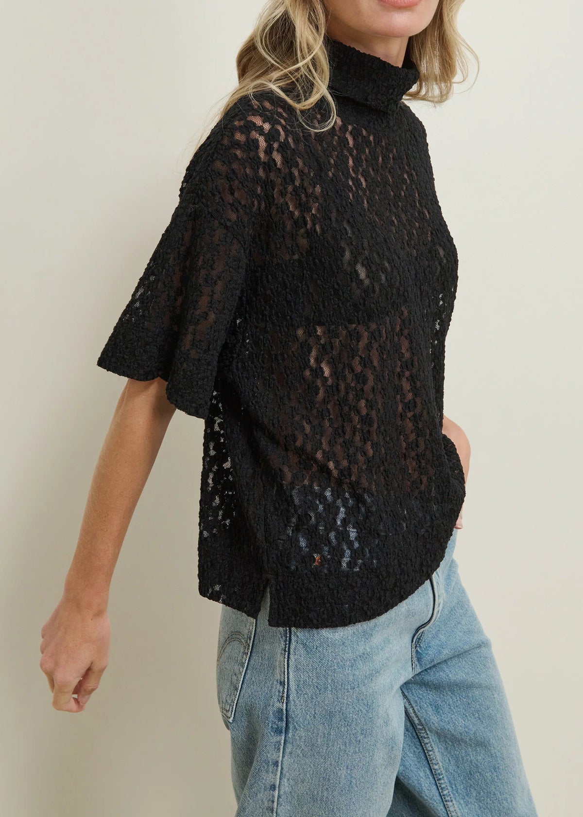 Nation LTD Fable Lace Turtleneck | Black