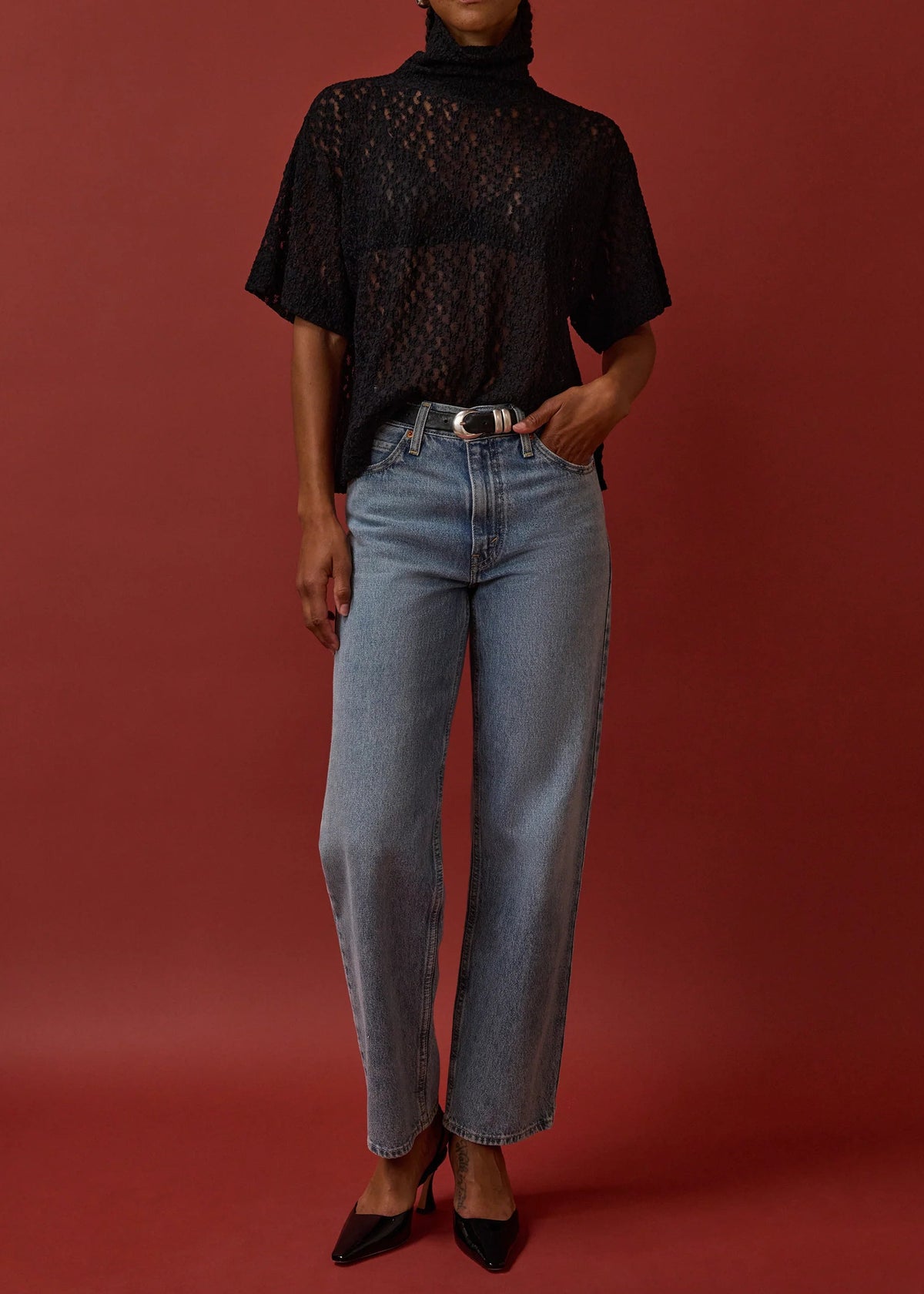 Nation LTD Fable Lace Turtleneck | Black