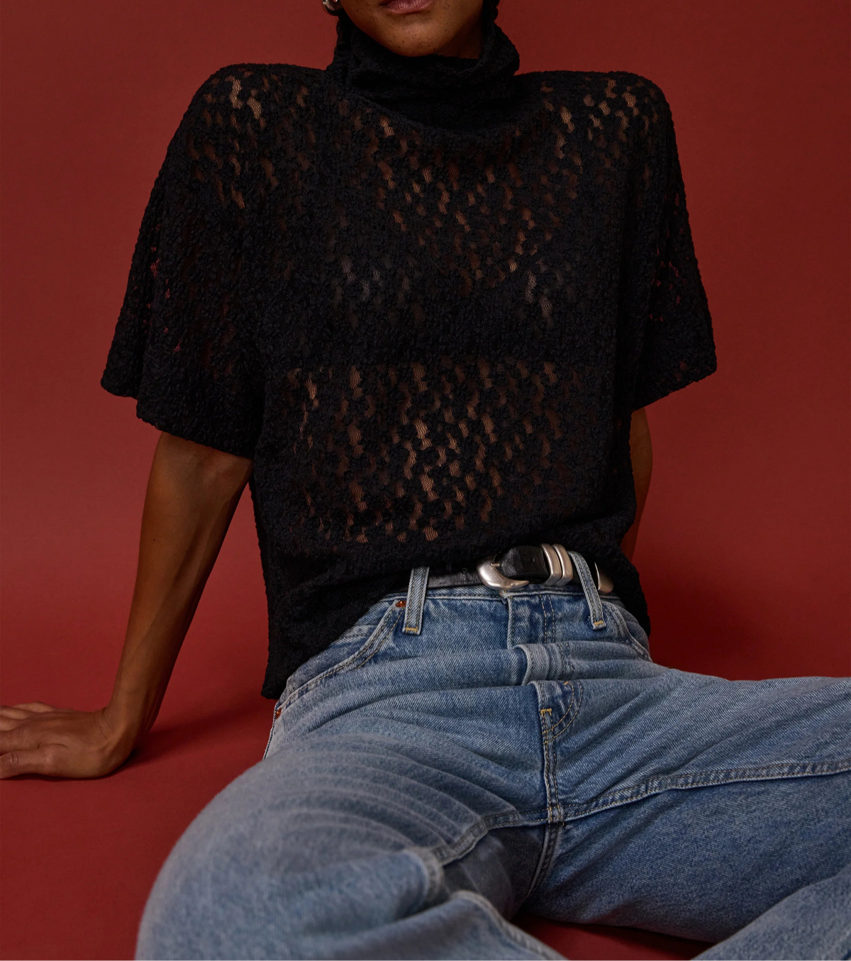 Nation LTD Fable Lace Turtleneck | Black
