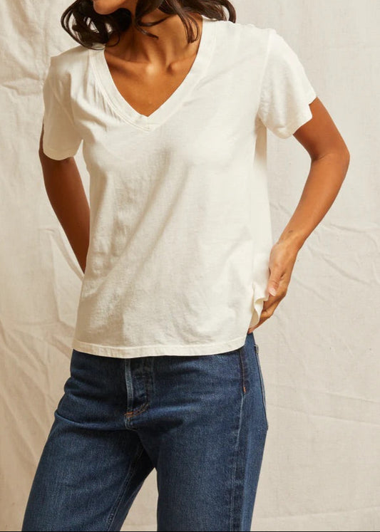 Perfect White Tee Hendrix V Neck Tee | Bright Ivory