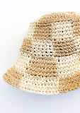 Sadie Bucket Hat in Natural Tan Checkered