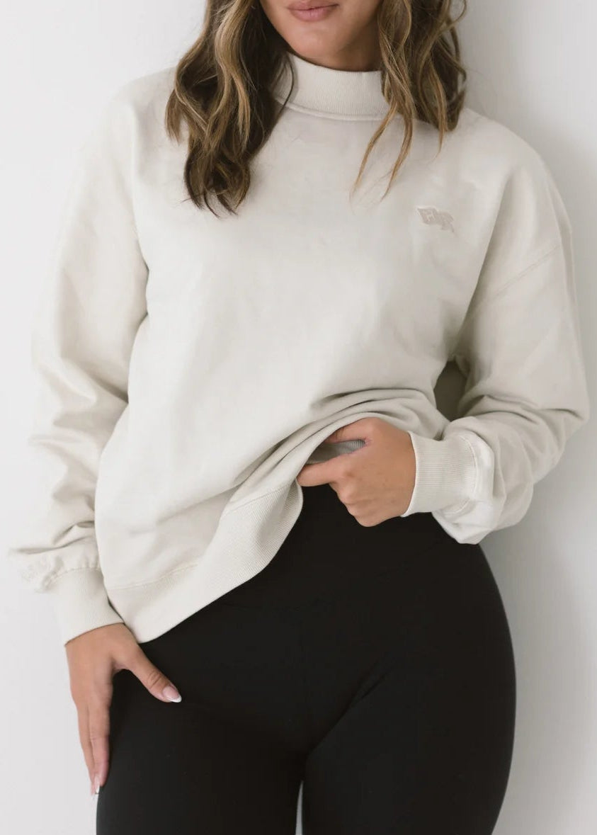 Headed Everywhere Runway Mock Sweatshirt | Ivory