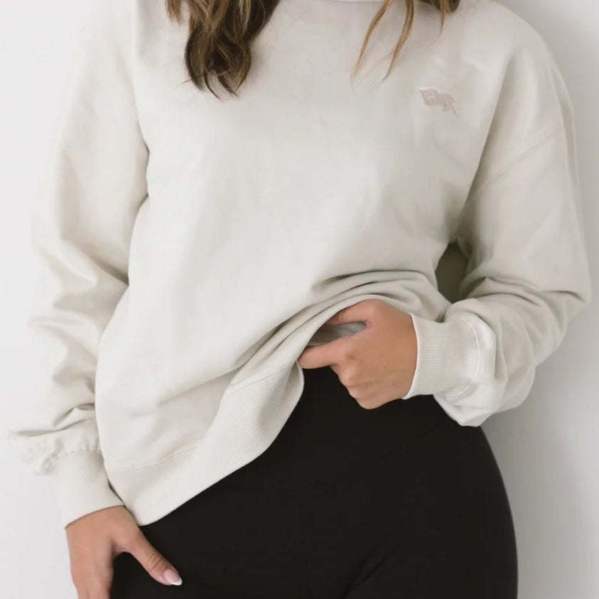 Headed Everywhere Runway Mock Sweatshirt | Ivory