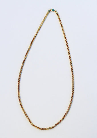 18" 14k Solid Gold Rounded Box Chain 2.5mm