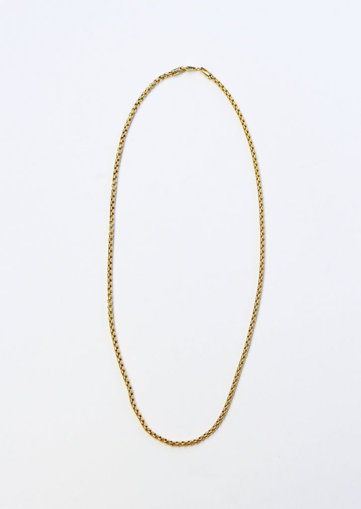 18" 14k Solid Gold Rounded Box Chain 2.5mm