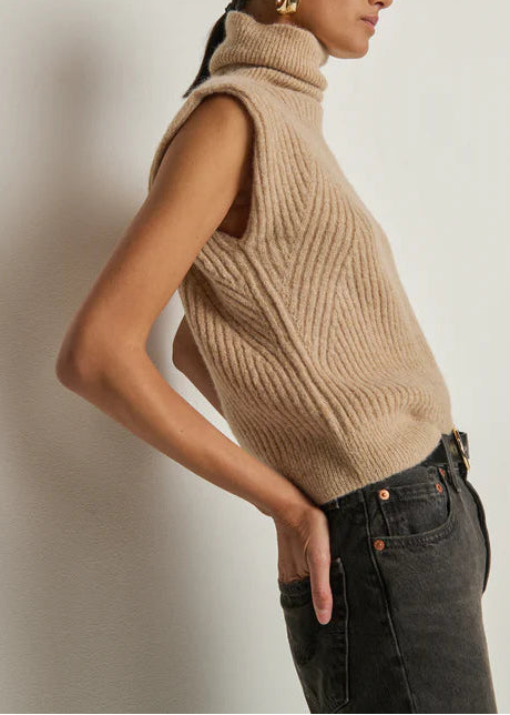 Nation LTD Isha Turtleneck Tank | Shiny Moonbeam