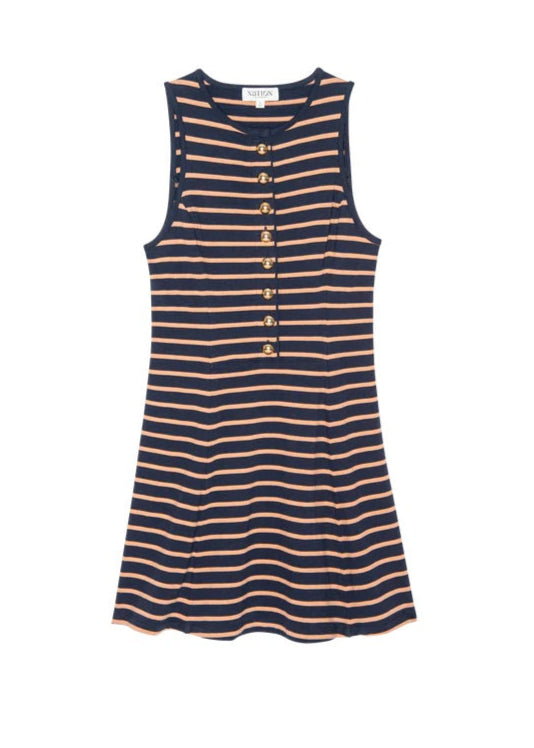Nation LTD Jayna Dress | Latte Stripe
