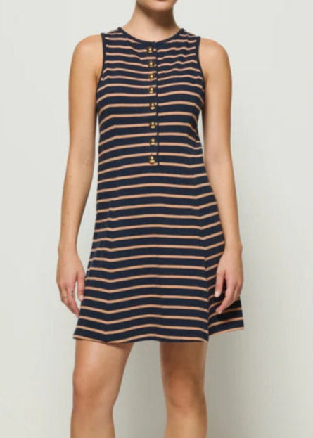 Nation LTD Jayna Dress | Latte Stripe