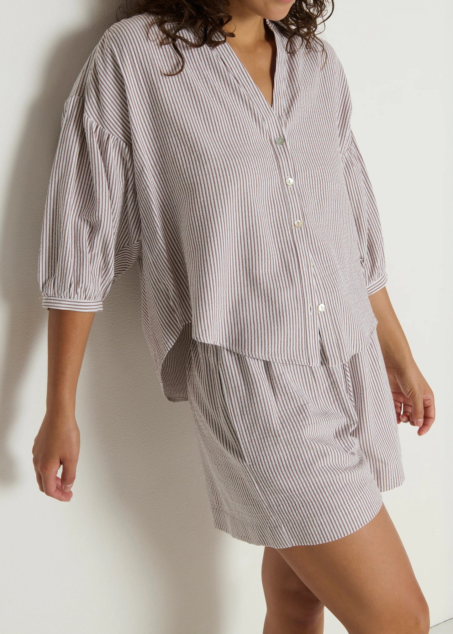 Nation LTD Jaynee Blouse Shirt | Praline Stripe