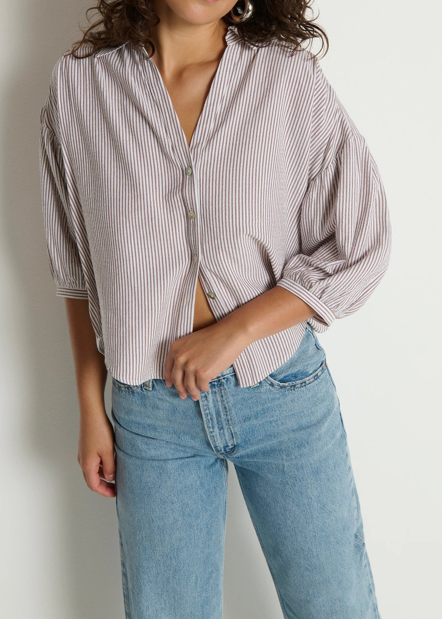 Nation LTD Jaynee Blouse Shirt | Praline Stripe