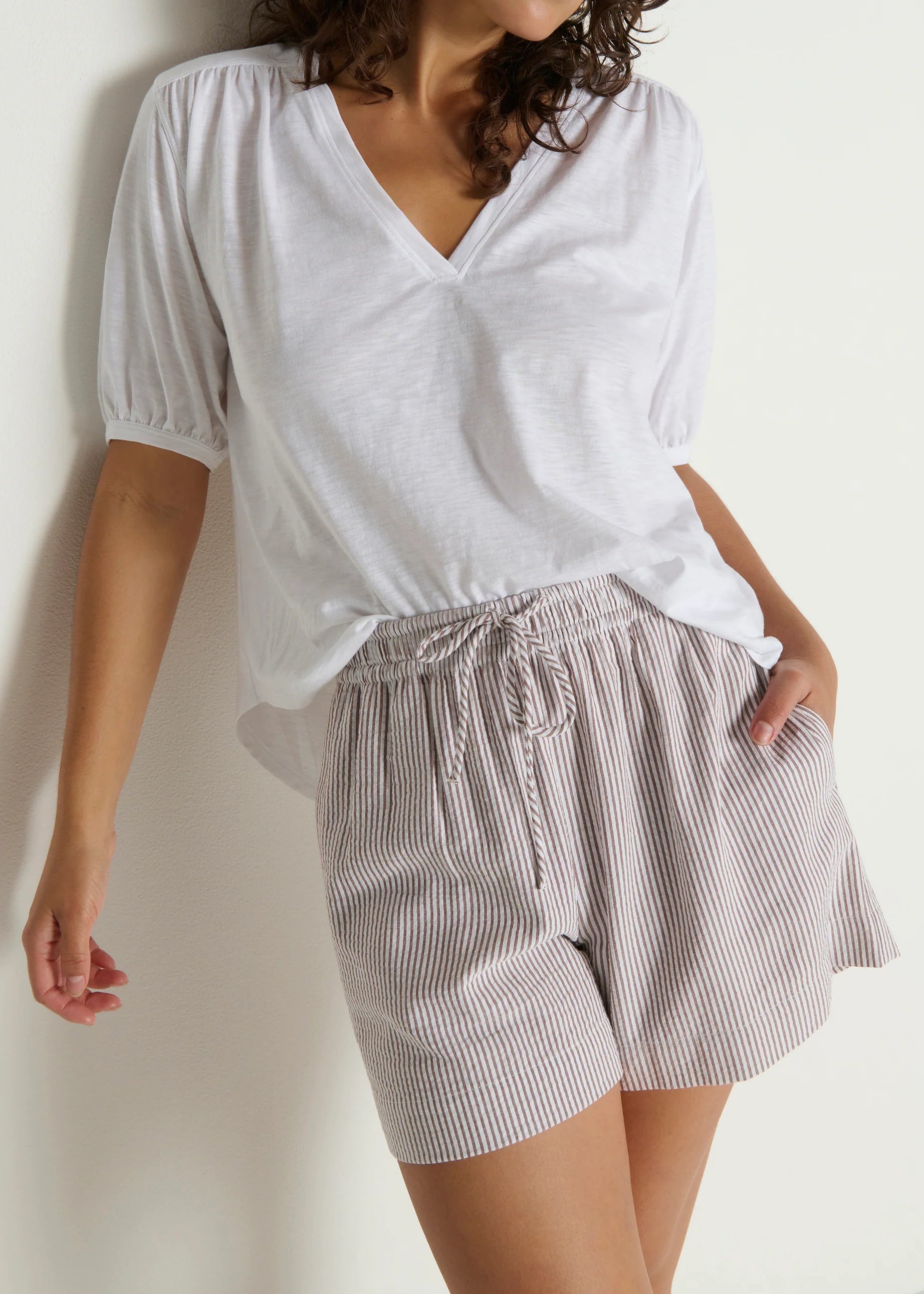 Nation LTD Josie Short | Praline Stripe