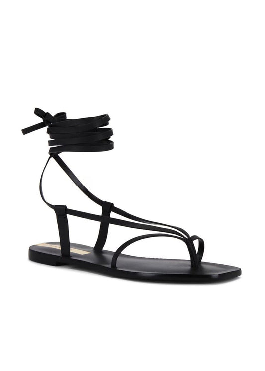 Kaanas Paloma Naked Sandal W/ Wraparound Ankle Onyx
