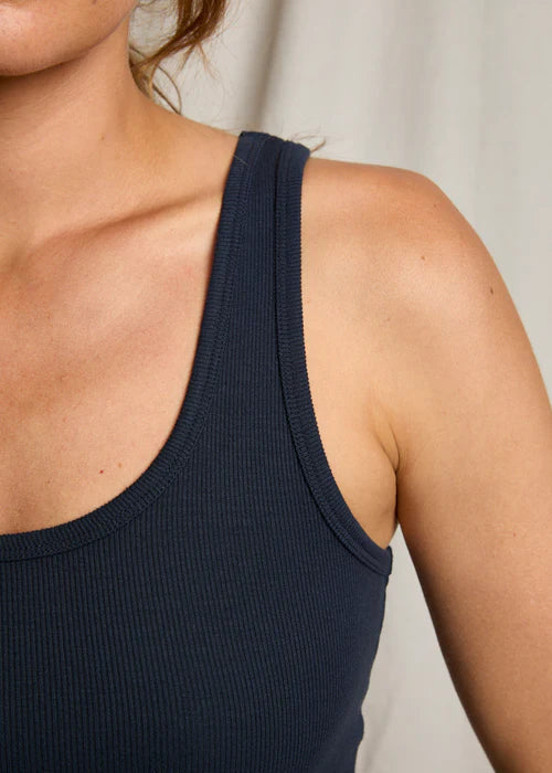 Perfect White Tee London Ribbed Tank | Navy
