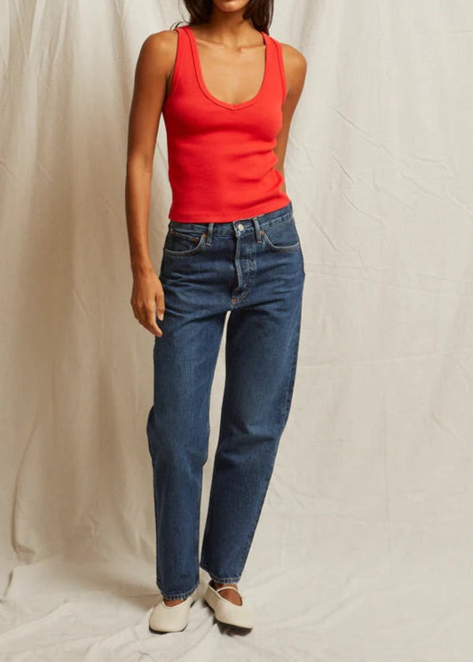 Perfect White Tee Maria V Neck Tank | Poppy Red