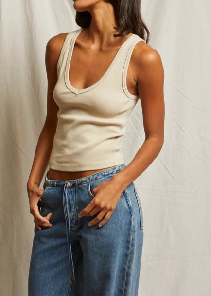 Perfect White Tee Maria V-Neck Tank | Putty