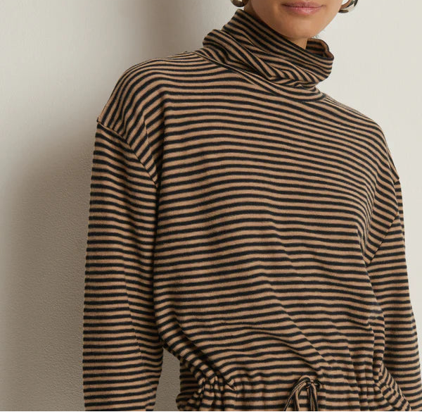 Nation LTD Mariel Dress | Mini Cocoa Stripe