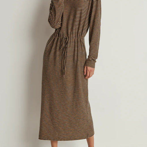 Nation LTD Mariel Dress | Mini Cocoa Stripe
