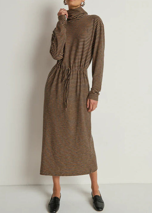Nation LTD Mariel Dress | Mini Cocoa Stripe