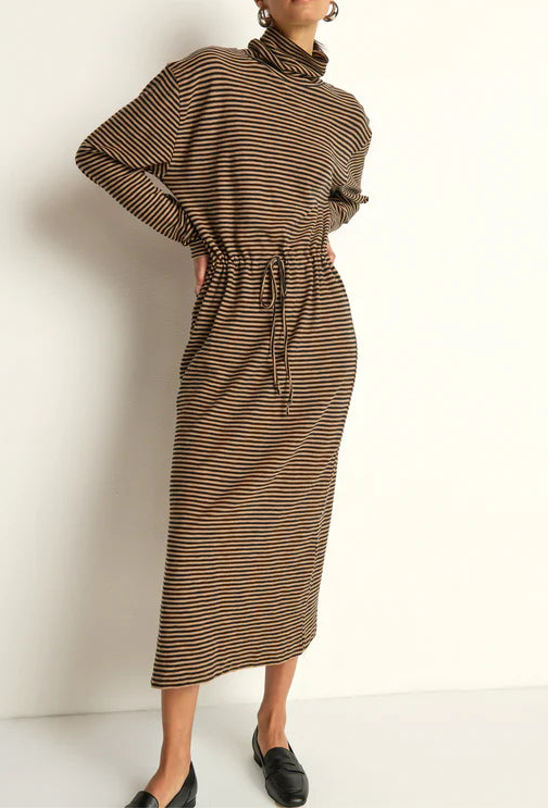 Nation LTD Mariel Dress | Mini Cocoa Stripe