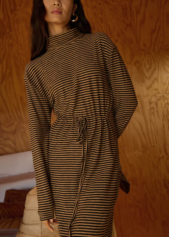 Nation LTD Mariel Dress | Mini Cocoa Stripe