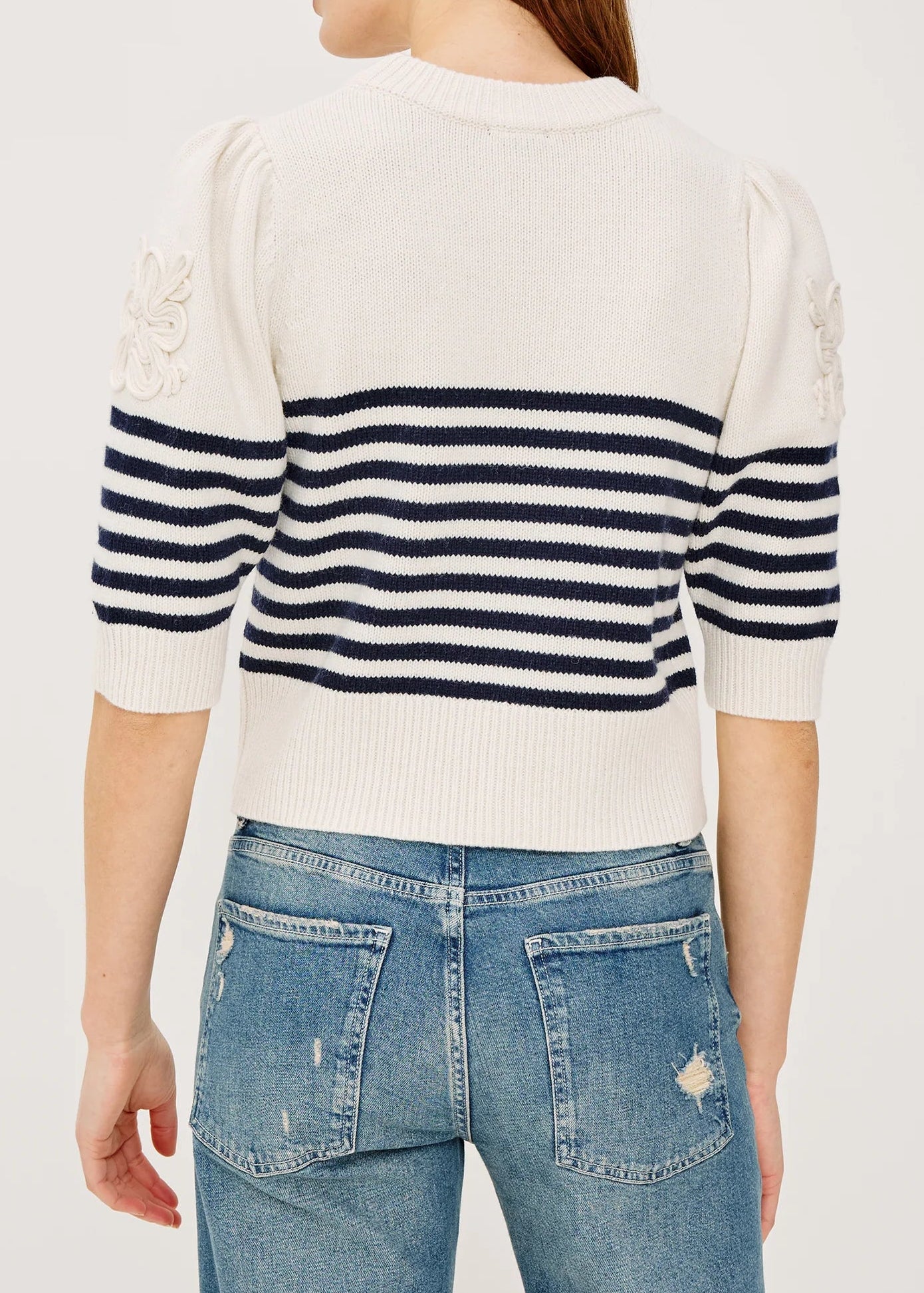 Rails Martha Sweater | Ivory Navy Floral Stripe