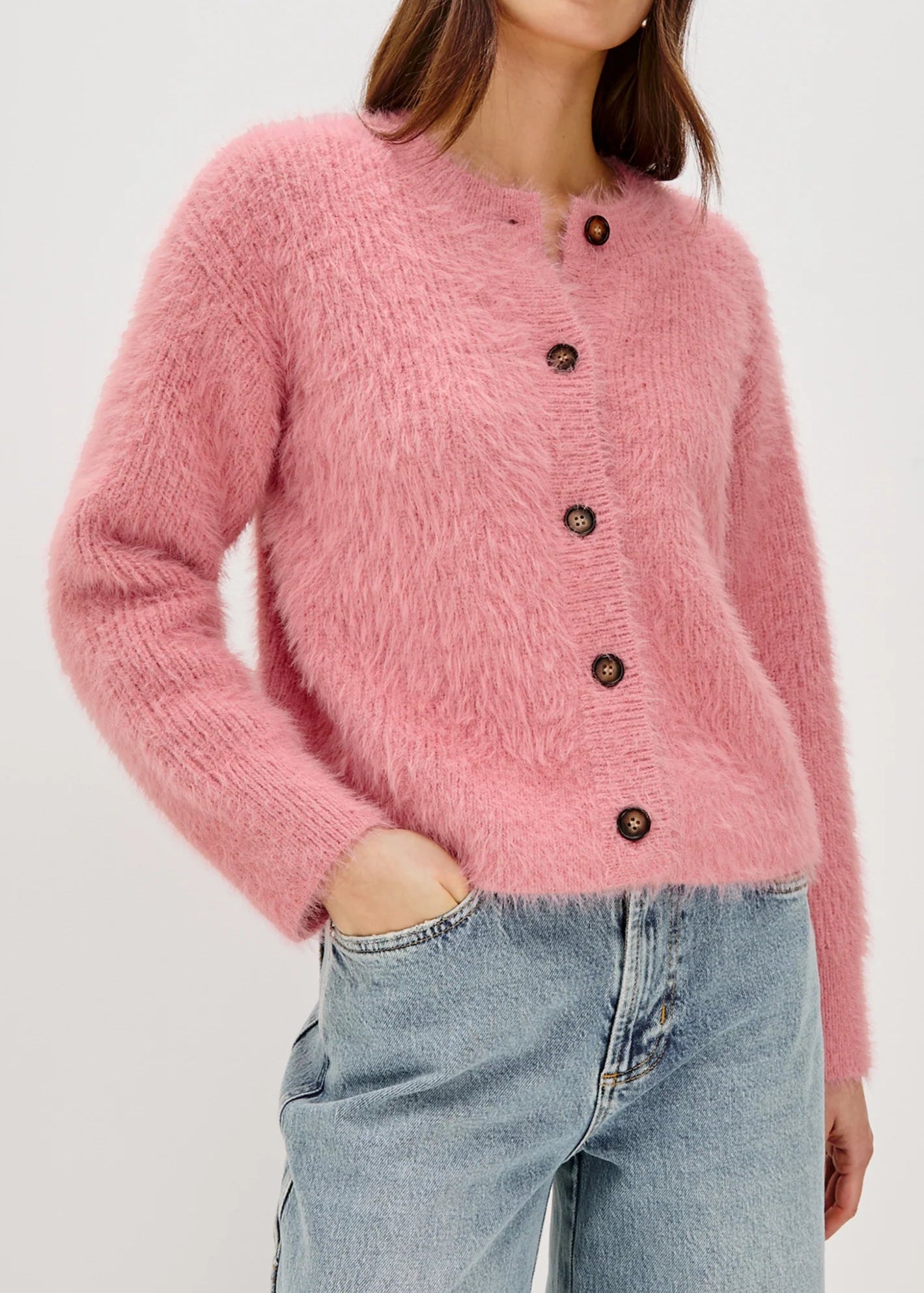Rails Melo Cardigan | Heather Pink