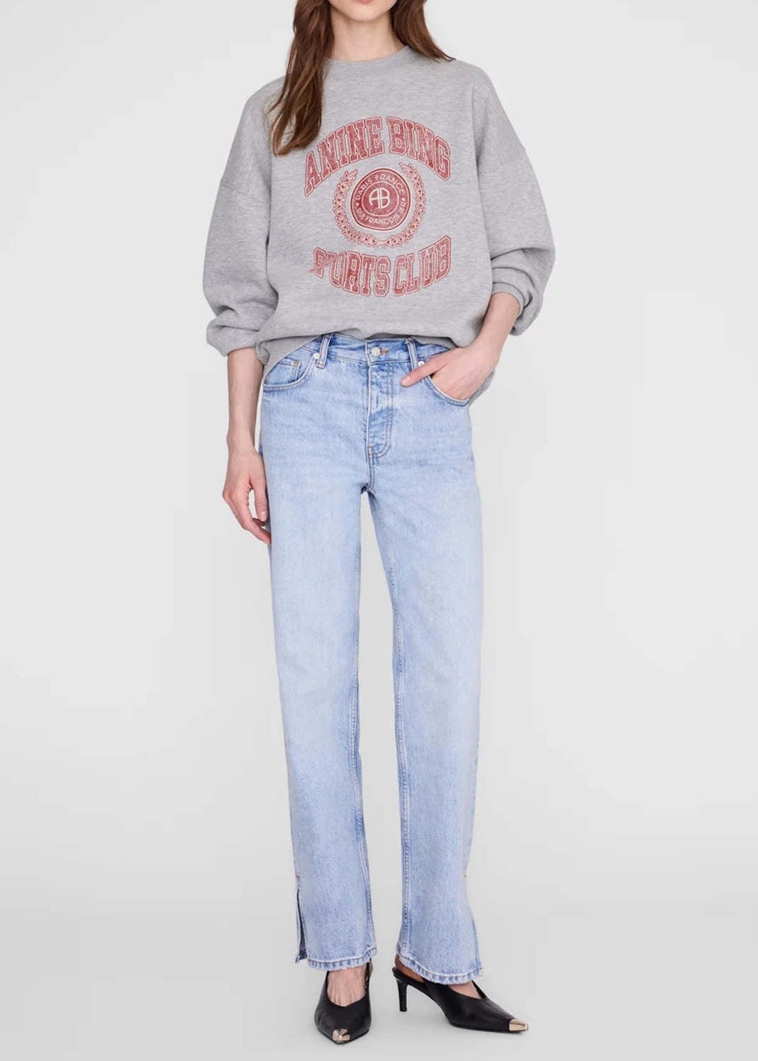Anine Bing Miles Sweatshirt Collegiate | Grey