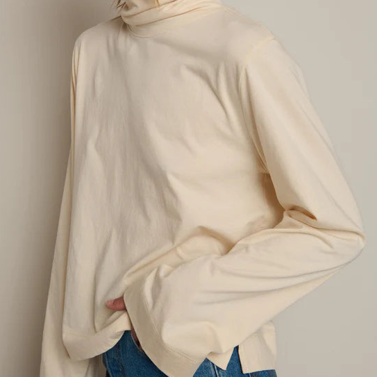Nation LTD Neo Mock Neck T-Shirt | Parchment