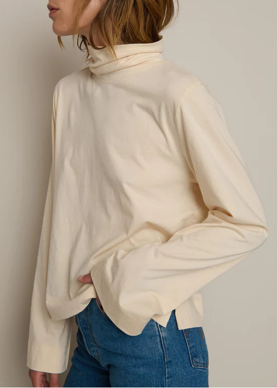 Nation LTD Neo Mock Neck T-Shirt | Parchment