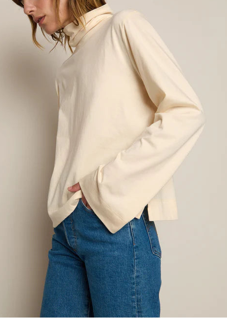 Nation LTD Neo Mock Neck T-Shirt | Parchment