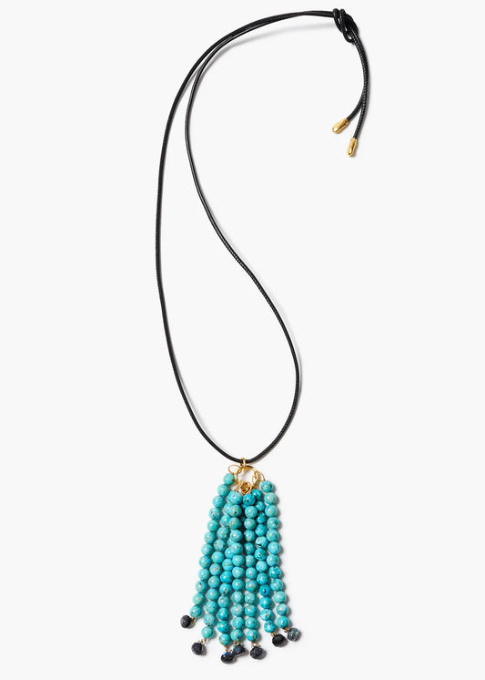 Chan Luu Octo Tassel Necklace Turquoise
