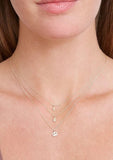 14k Solid Gold Teddy Bear Necklace With Diamond Inlay