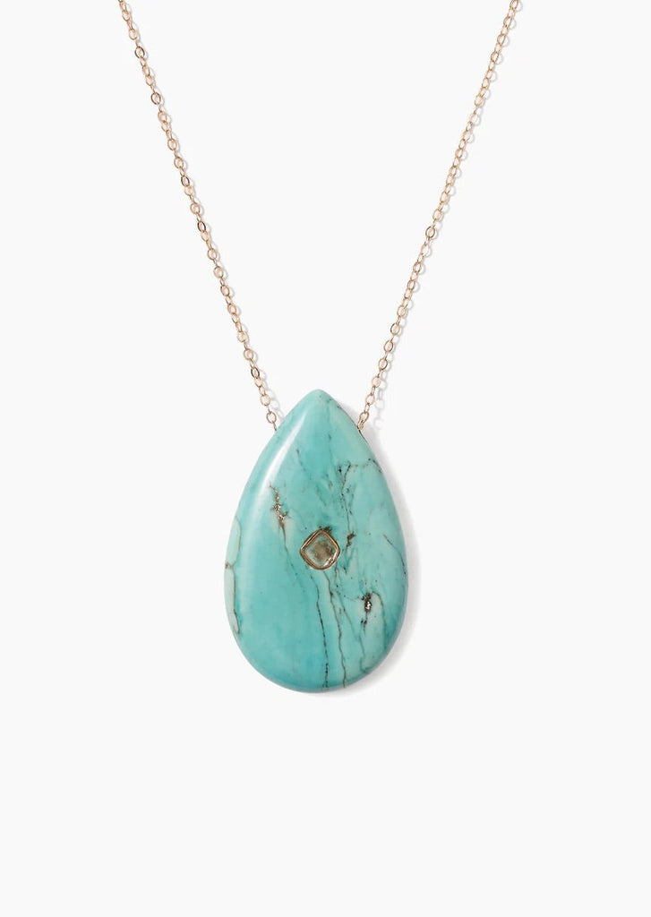 14k Temple Necklace Turquoise