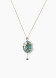 14K Gold Serpent Necklace Emerald