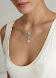 14k Heart Necklace Turquoise