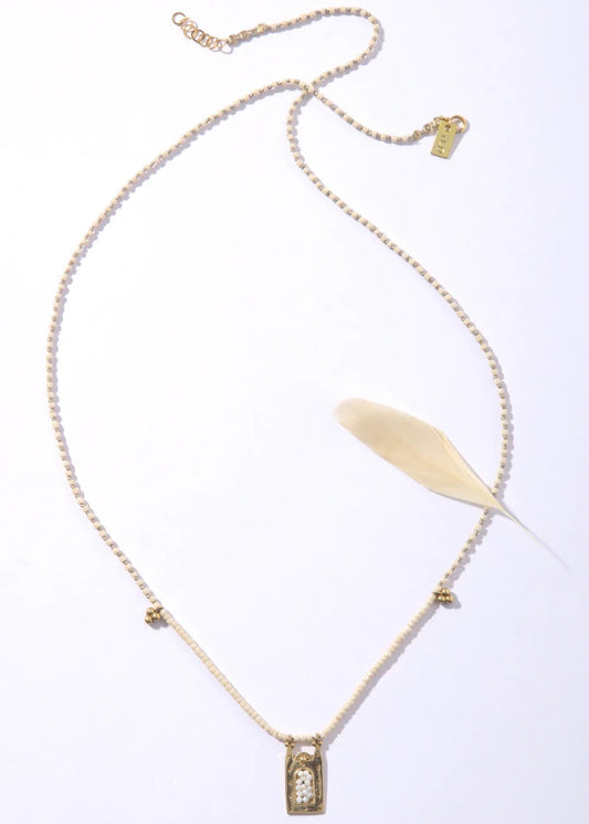 Iwona Ludyga Phoenix Necklace Frame on Light Beads