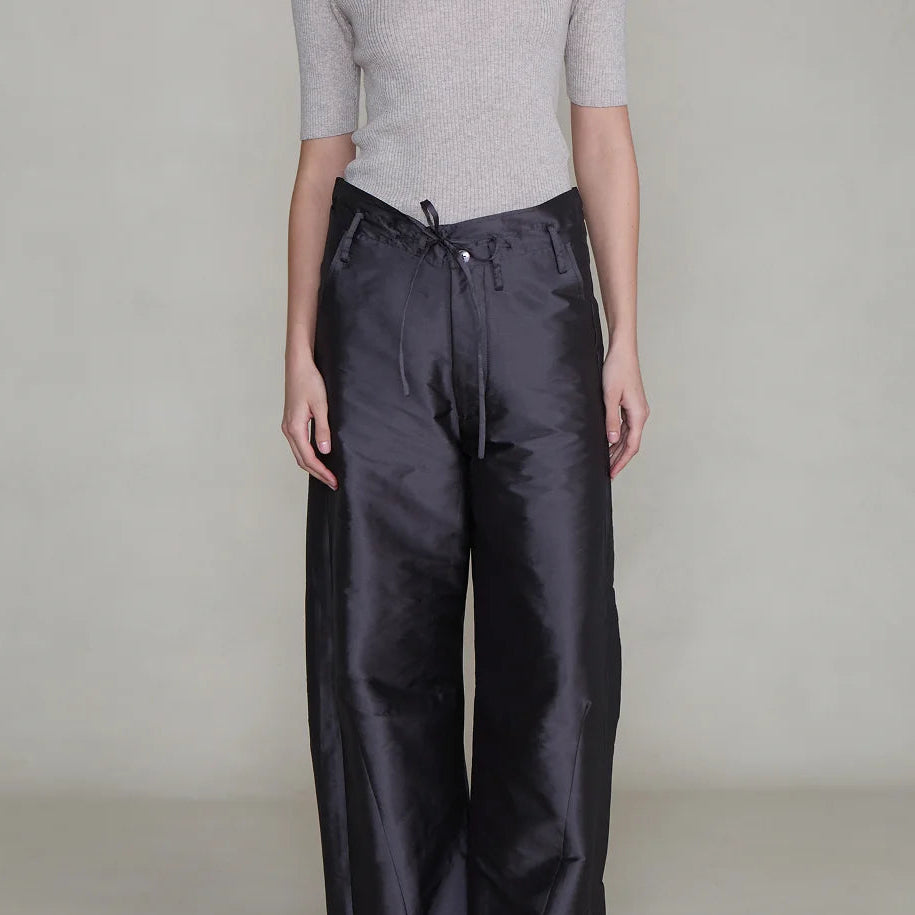 Chan Luu Techno Taffeta Barrel Pant | Gunmetal