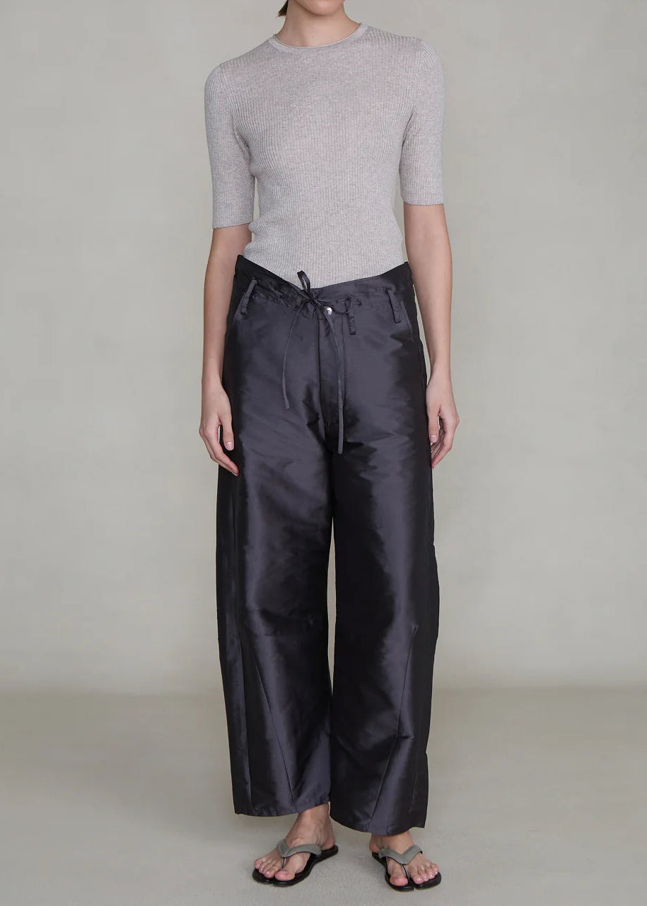 Chan Luu Techno Taffeta Barrel Pant | Gunmetal